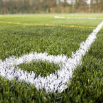 Close up of the corner of a 3G football pitch
